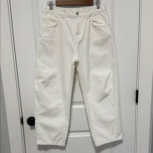 Zara Women’s Barrel White Denim Jeans size 6
